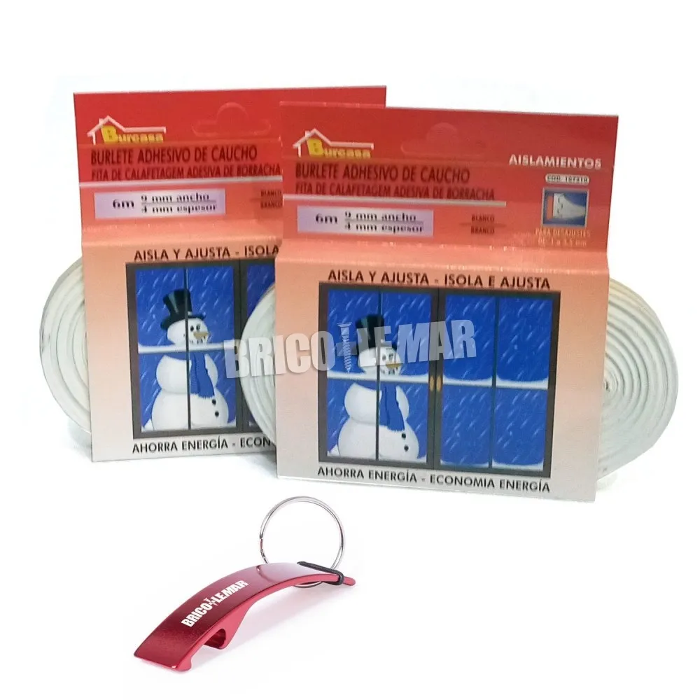 Pack de burletes de caucho tipo E blanco 2x6m Burcasa