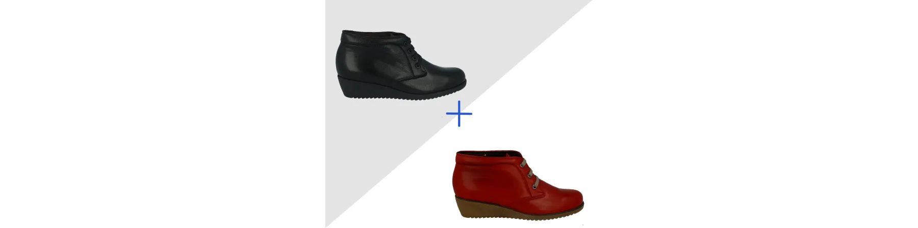 ♥ PACKS BOTINES CONFORT MUJER MOD. TUPIE 60 NEGRO Y ROJO